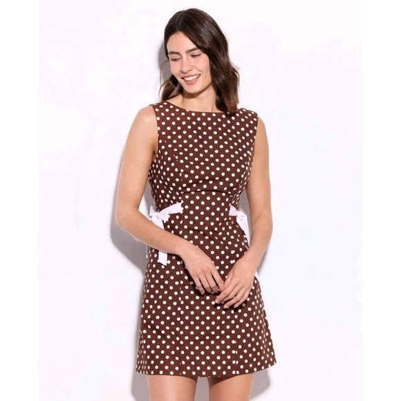 wild fable Dresses & Skirts - Women's Tie Mini Dress - Wild Fable Brown Polka Dots Large